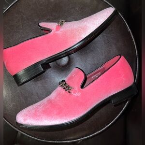 ENZO ROMEO SPARKO PINK VELVET LOAFERS size 9